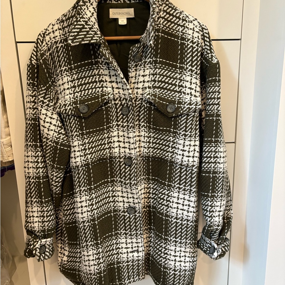 OUTERKNOWN Olive and White Blanket Shirt/Jacket
